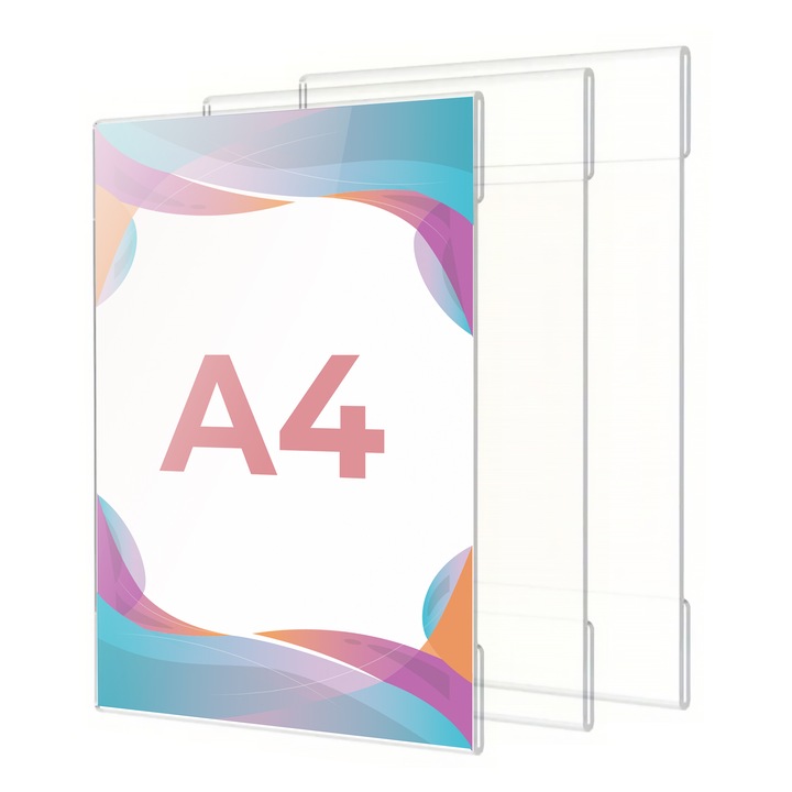 Set display afisare plexiglas A4, 3 bucati