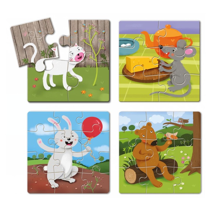 Puzzle 4 az 1-ben, Granna, karton, 4/6/9/12 darab
