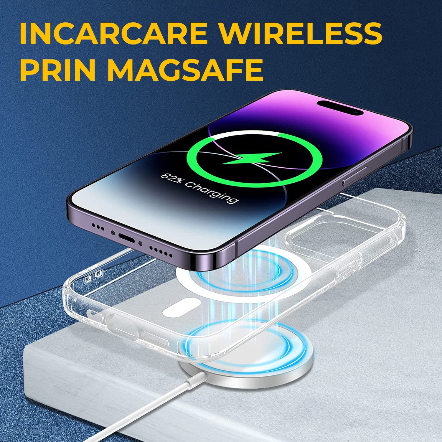 Husa Premium® MagSafe pentru iPhone 15 Pro Max, Clear Case, Atasare Magnetica, Antisoc, Transparent