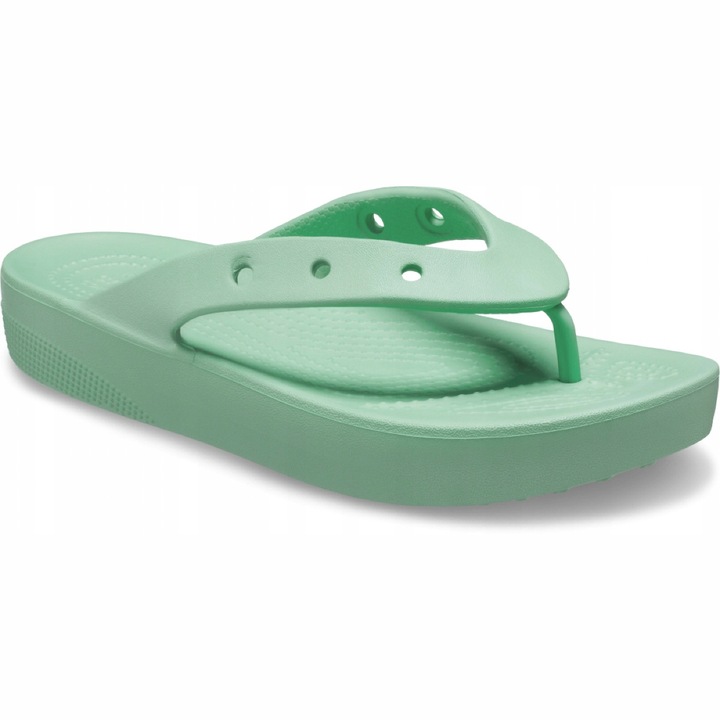 Slapi Femei, Crocs, Classic Platform Flip, Verde, 41-42 EU