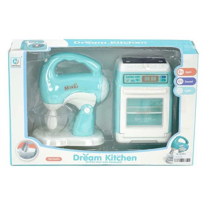 Set 2 electrocasnice de jucarie, Inny, Plastic, 3 ani+, Albastru/Gri