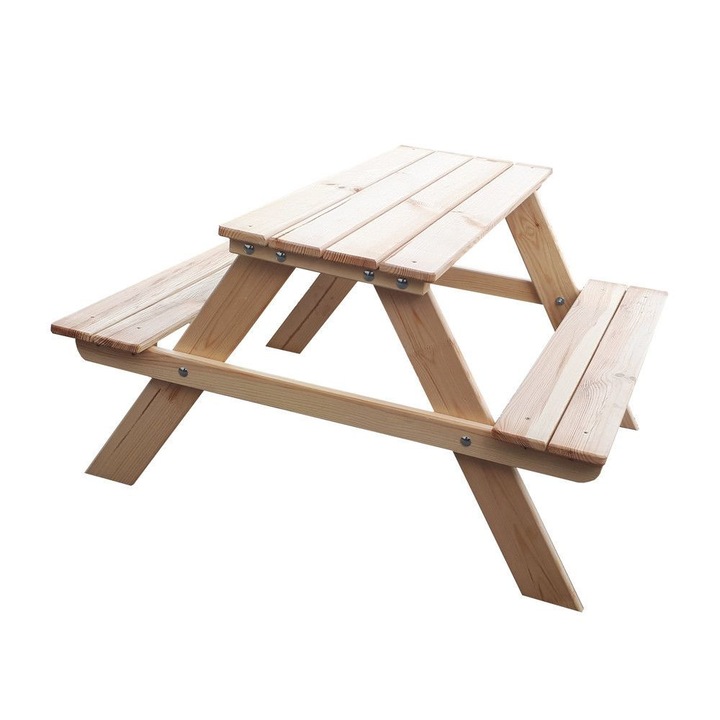 ROJAPLAST PIKNIK fenyőfából készült kerti bútor garnitúra gyerekeknek - natúr