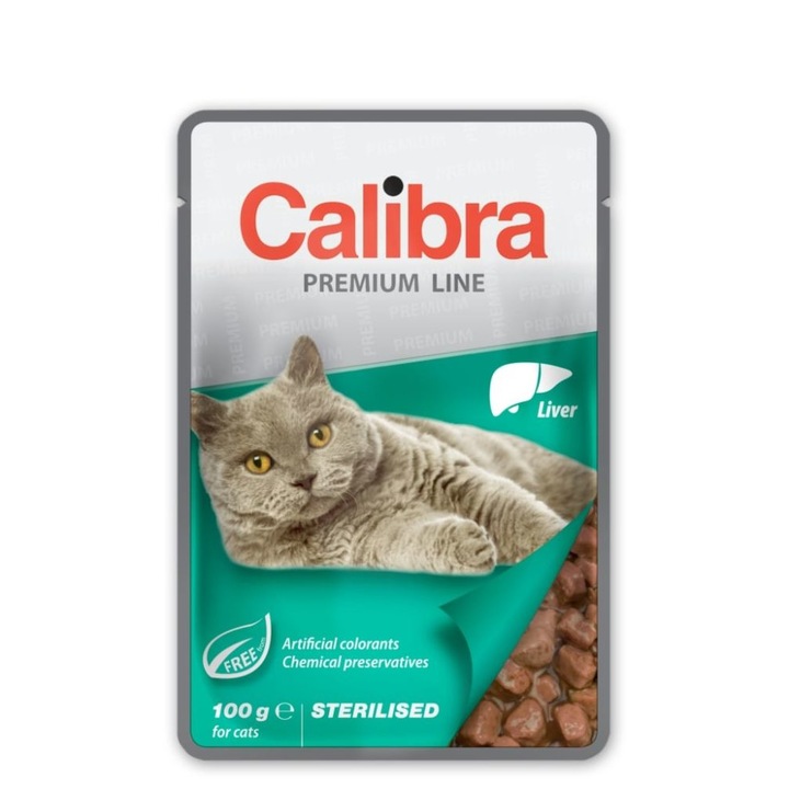Мокра храна за котки Calibra Черен дроб в сос 100гр