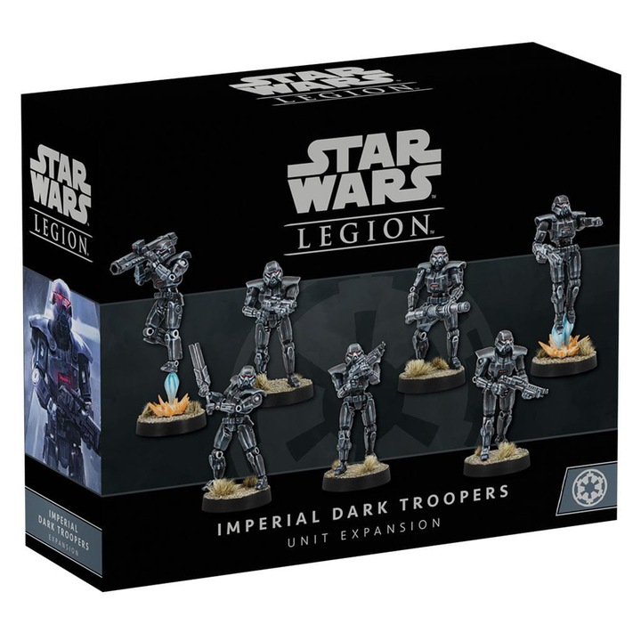 Sada figurek Imperial Dark Troopers Unit Expansion, Star Wars Legion, Atomic Mass Games, 7 miniaturi, gri, scara 32mm