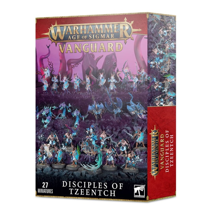 Set de figurine Vanguard: Disciples of Tzeentch, Warhammer Age of Sigmar, Games Workshop, 27 miniaturi, gri, scara 32mm