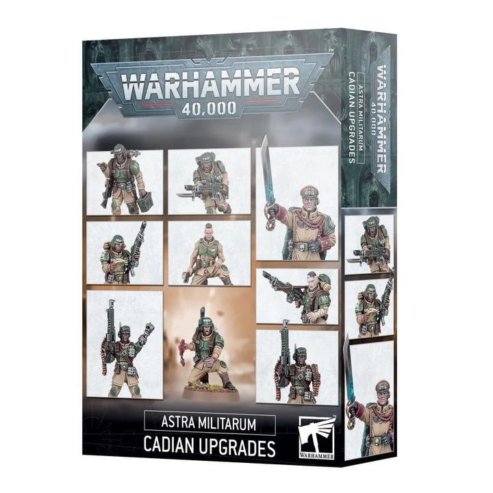 Cadian Upgrades Astra Militarum figurakészlet, Warhammer 40000, Games Workshop, szürke, 87 darab