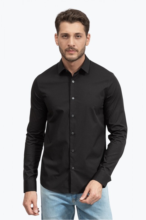 Calvin Klein logoval nyomtatott ing, Fekete, 2XL