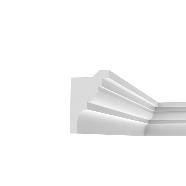 Bagheta decorativa pentru banda led din polistiren extrudat, alb 140×88×2000mm, Bl18