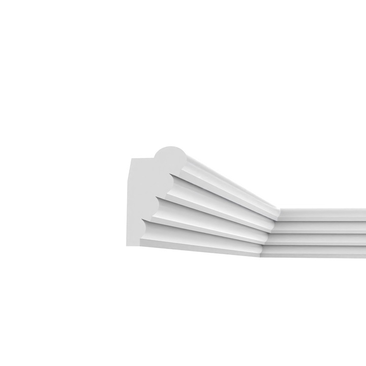 Bagheta decorativa pentru banda led din polistiren extrudat, alb 140×85×2000mm, Bl27