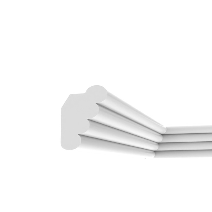 Bagheta decorativa pentru banda led din polistiren extrudat, alb 133×100×2000mm, Bl29