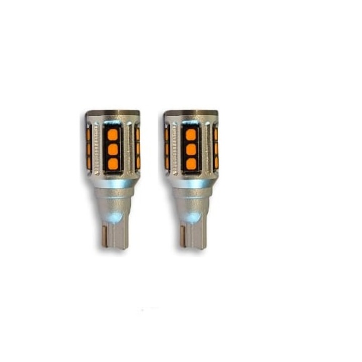 Комплект 2 led крушки T15 W16W Canbus 16 SMD 3838 Xentech Light orange