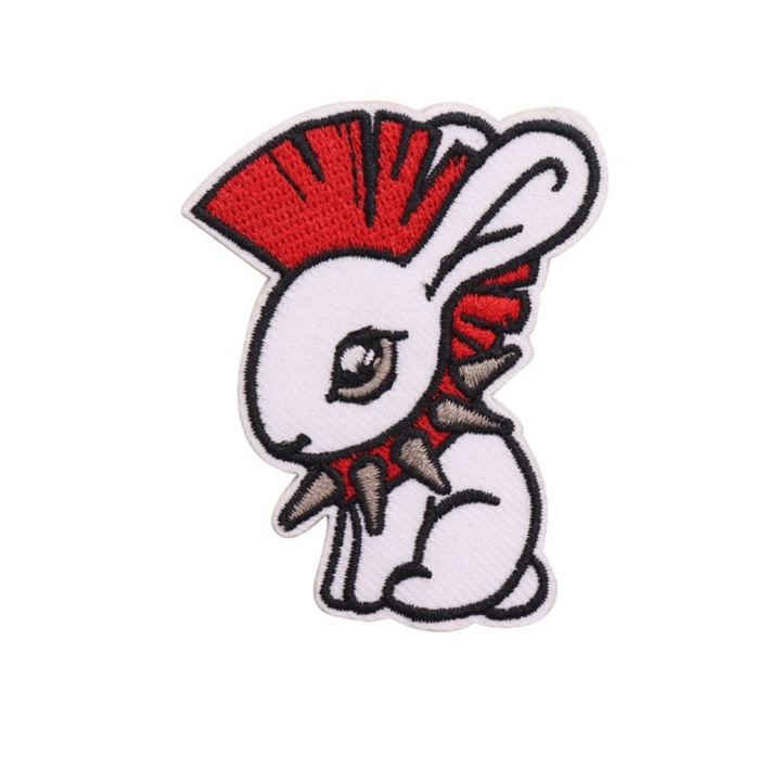 Hímzett textiltapasz Rocker Rabbit 5,9x4,8 cm