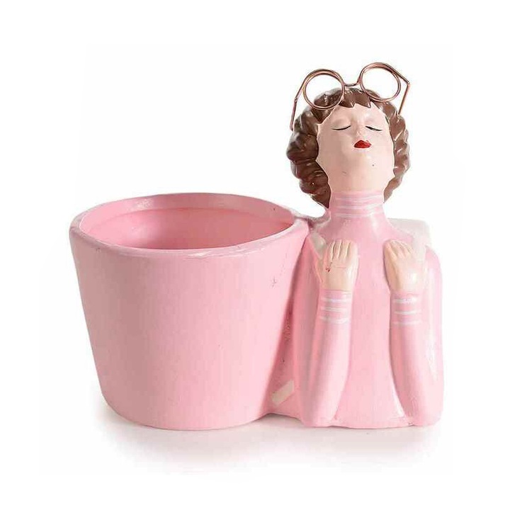 Керамична саксия за цветя Жени 12x7.5x11 см
