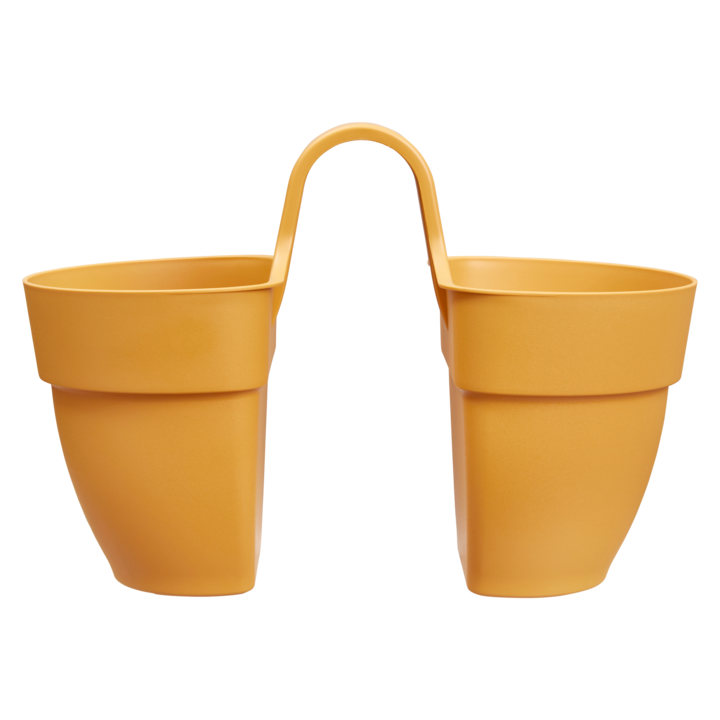 Ghiveci pentru balustrada Vibia Campana flower twin 21 cm, culoare galben