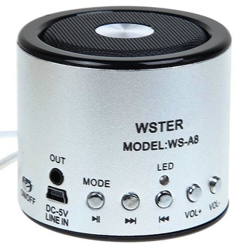 Boxa portabila WS-A8 gri + Boxa portabila WS-A8 gri +