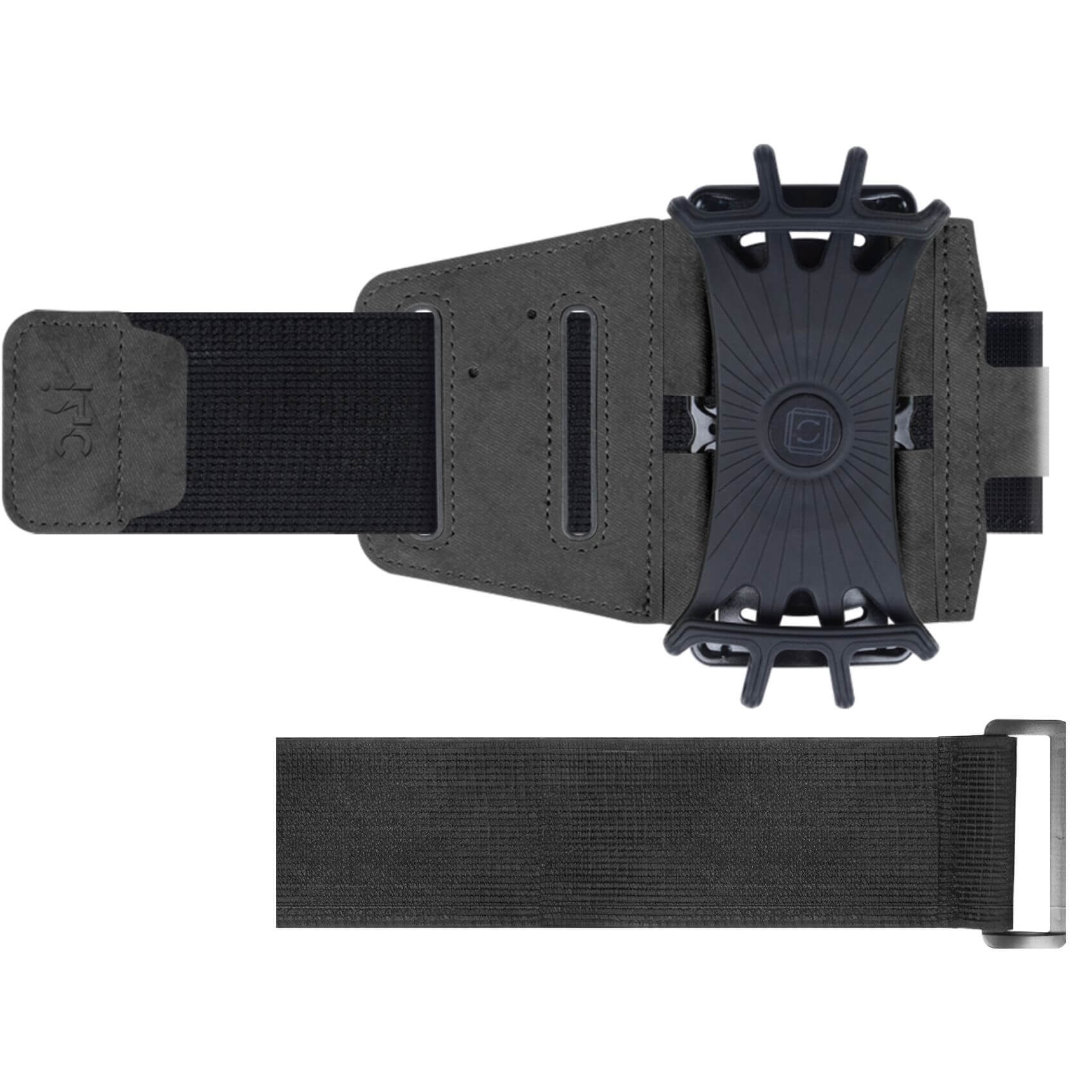 Husa Banderola pentru brat/mana pentru alergat, detasabila, universala, 360° rotire si cu acces usor la ecran, material elastic si respirabil, fixare sigura si acces rapid la telefon, suport telefon mana sport, husa alergat, Ideas4comfort, negru