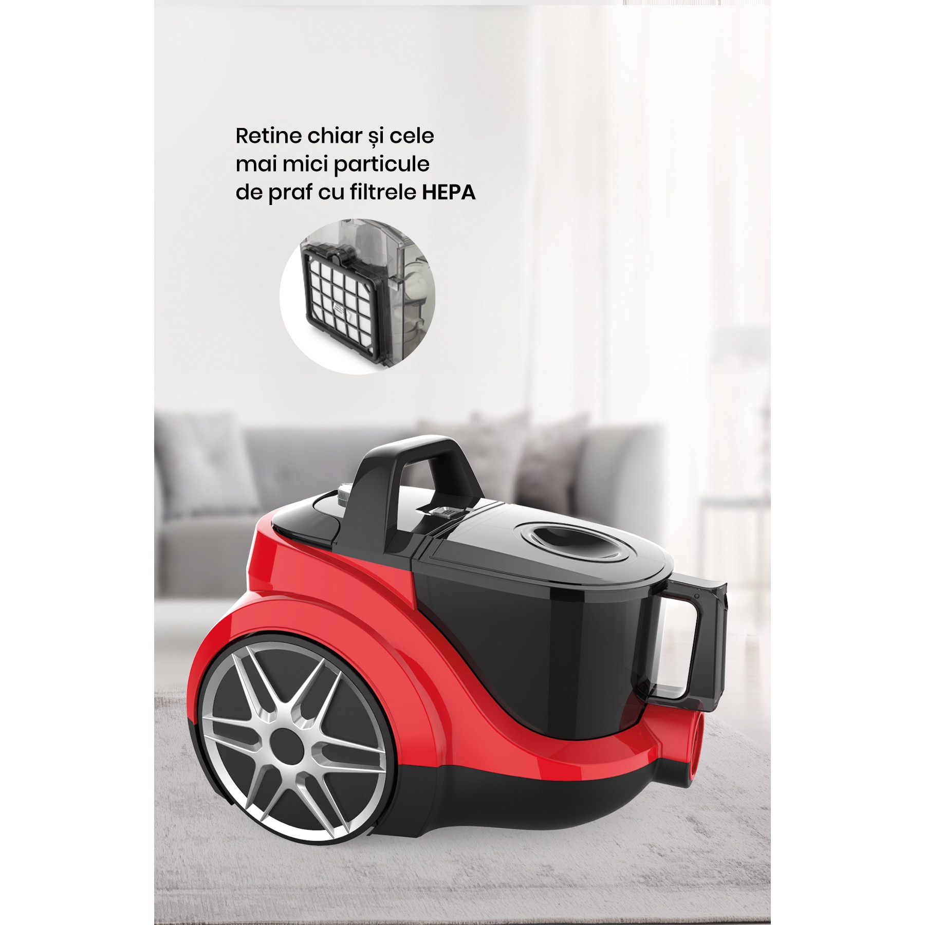 Aspirator fara sac Goldmaster Arena GM-7505, 850W, Rosu