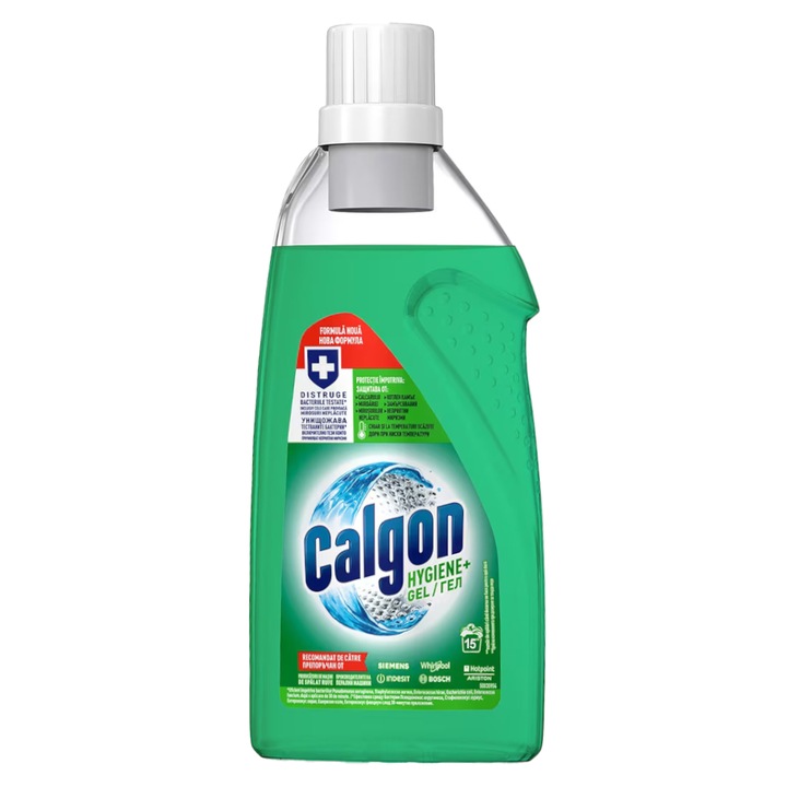 Комплект от 2 x Calgon Hygiene+ Гел разтвор против варовик с антибактериална роля, 15 измивания, 750 ml