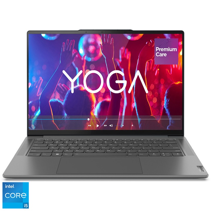 Лаптоп Lenovo Yoga Pro 7 14IRH8, Intel® Core™ i5-13500H, 14.5", 3K, 16GB, 1TB SSD, NVIDIA® GeForce® RTX™ 3050 6GB, No OS, Storm Grey