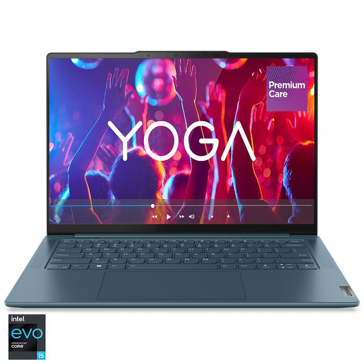 Лаптоп Lenovo Yoga Pro 7 14IRH8, Intel® Core™ i5-13500H, 14.5", 2,5K, 32GB, 1TB SSD, Intel® Iris® Xᵉ Graphics, Windows 11 Home, Tidal Teal, 3y on-site Premium Care