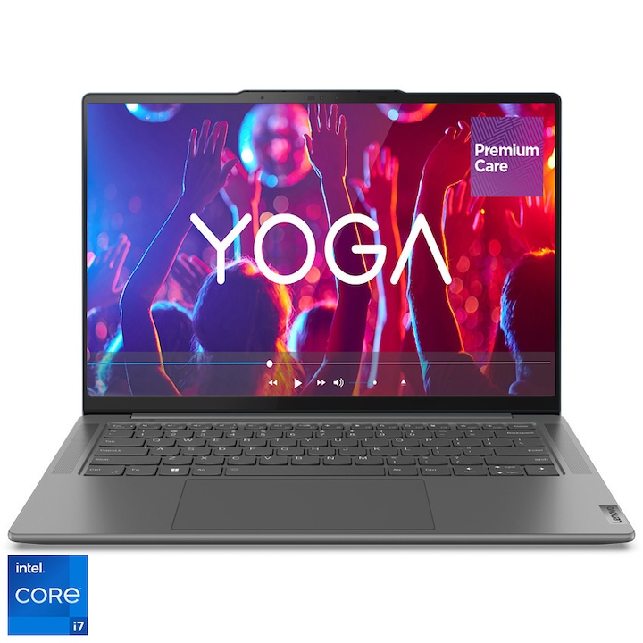 Lenovo Yoga Pro 7 14IRH8 14.5" 2.5K laptop, Intel® Core™ i7-13700H, 16GB, 1TB SSD, Intel® Iris® Xe Graphics, NoOS, Nemzetközi angol billentyűzet, Szürke