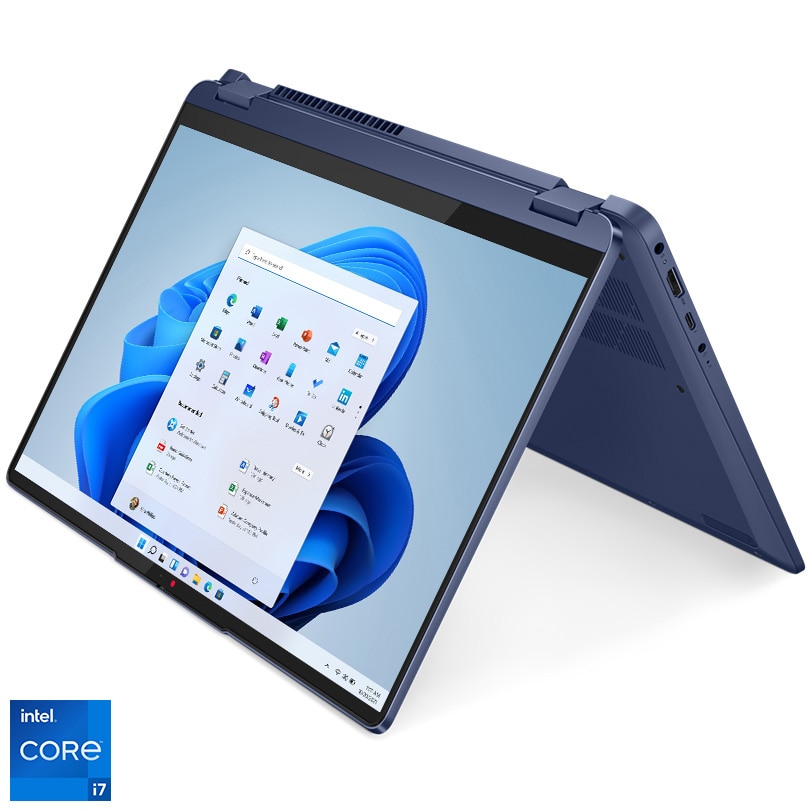 Laptop Lenovo IdeaPad Flex 5 14IRU8 cu procesor Intel® Core™ i7-1355U pana la 5.0 GHz, 14 , WUXGA, OLED, Touch, 16GB, 512GB SSD, Intel® Iris® Xe Graphics, Windows 11 Home, Abyss Blue