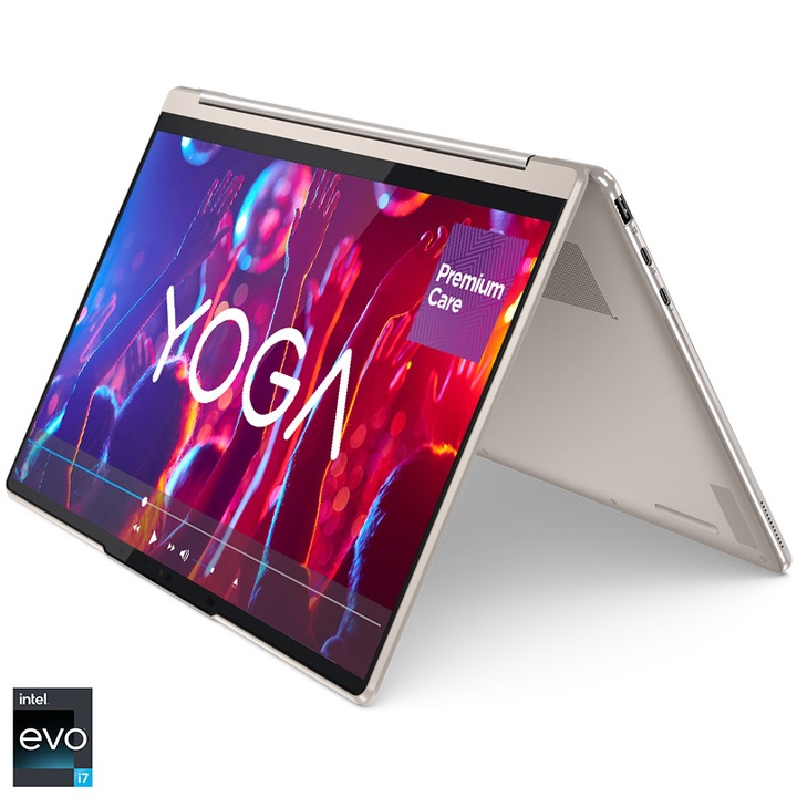 Лаптоп Lenovo Yoga 9 14IRP8, Intel® Core™ i7-1360P, 14", 2.8K, OLED, Touch, 16GB, 1TB SSD, Intel® Iris® Xᵉ Graphics, Windows 11 Home, Oatmeal