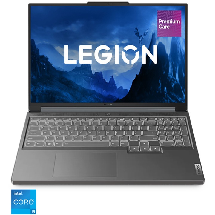Лаптоп Gaming Lenovo Legion Slim 5 16IRH8, Intel® Core™ i5-13500H, 16", WQXGA, 165Hz, 16GB, 512GB SSD, NVIDIA® GeForce® RTX™ 4060 8GB, No OS, Storm Grey