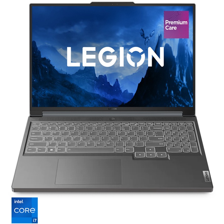 Лаптоп Gaming Lenovo Legion Slim 5 16IRH8, Intel® Core™ i7-13700H, 16'', WQXGA, 165Hz, RAM 16GB, 512GB SSD, NVIDIA® GeForce® RTX™ 4060 8GB, No OS, Storm Grey, 3y on-site, Premium Care