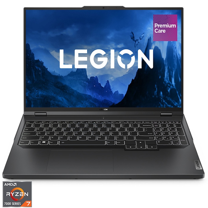 Лаптоп Gaming Lenovo Legion Pro 5 16ARX8, AMD Ryzen 7 7745HX до 5.10GHz, 16", WQXGA, 240Hz, 16GB DDR5, 512GB SSD, NVIDIA GeForce RTX 4060 8GB GDDR6, No OS, Onyx Grey