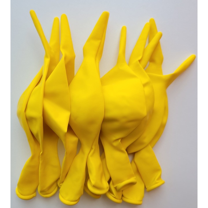 Set 10 baloane latex doua capete / link o loon galben soare 30 cm