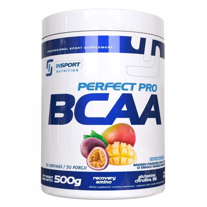 Aminoacizi, Insport Nutrition BCAA PERFECT PRO, mango - fructul pasiunii, 500g