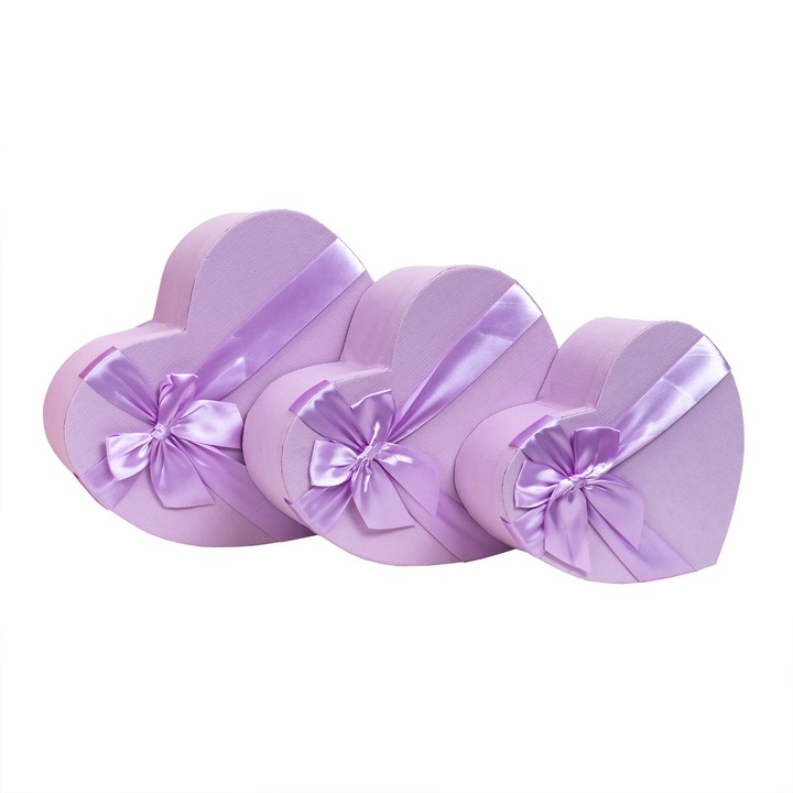 Set 3 cutii in forma de inima, 29.5 cm, B.S.P. / CD2085_M