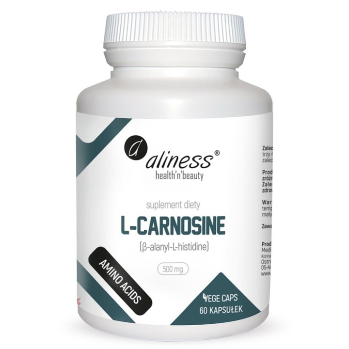 Supliment alimentar, Aliness, L-Carnosine, 500 mg, 60 capsule