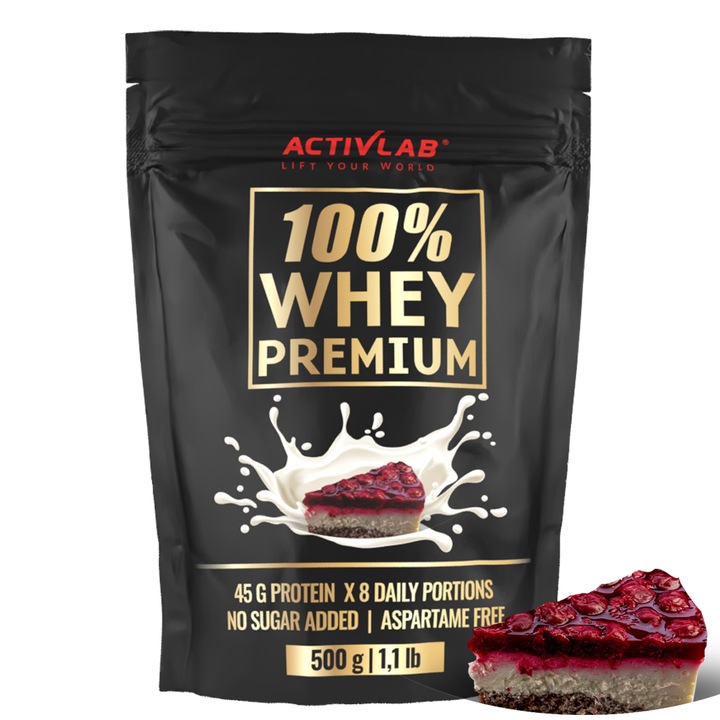 Supliment proteic, ActivLab 100% Whey Premium, tort de cirese, 500g