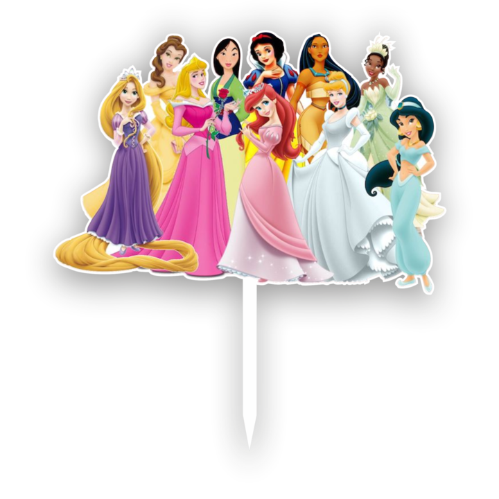 Tortadísz UV Disney Hercegnők, Inedit Print, TC782, Plexi, 13 cm
