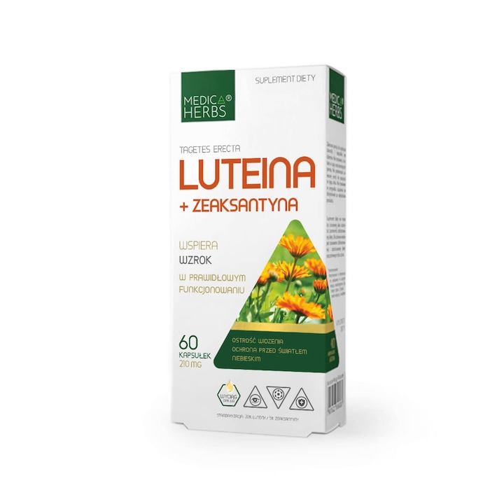 Supliment alimentar, Medica Herbs, Luteina si Zeaxantina, Sustinerea vederii, 60 capsule