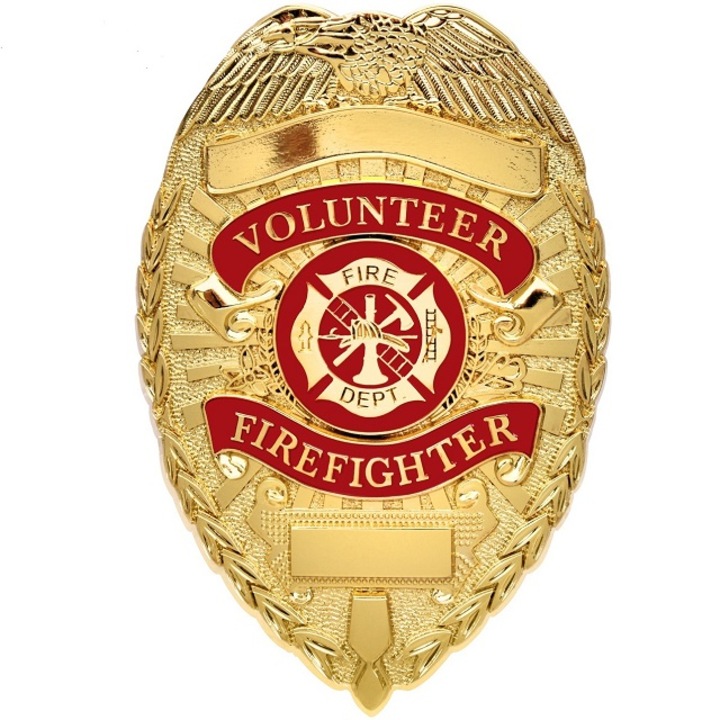 Златна луксозна значка за доброволец пожарникар