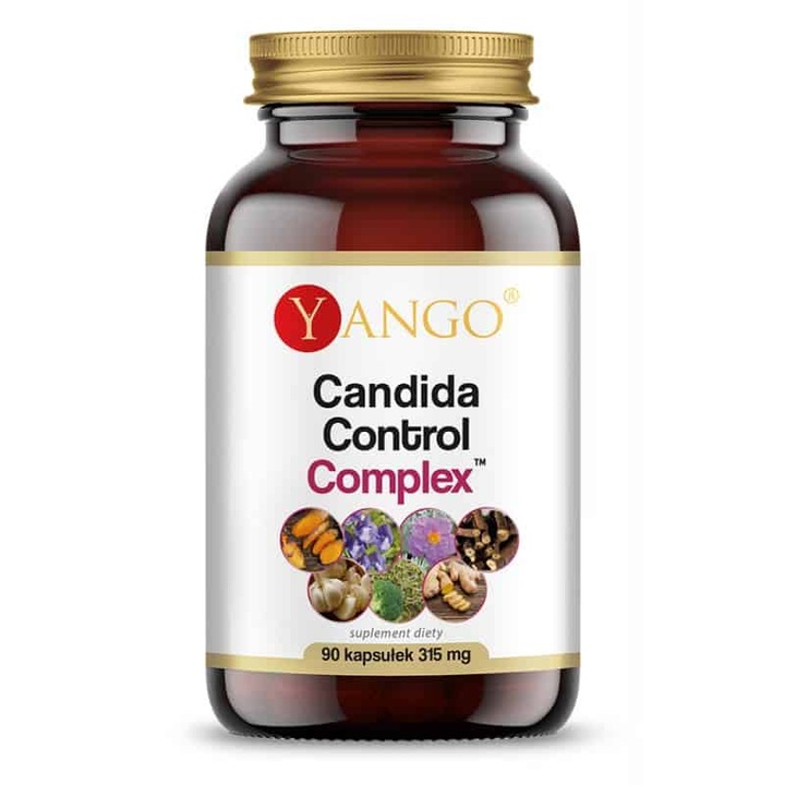 Шише с ботанически екстракт Yango, Candida Control Complex, 90 капсули