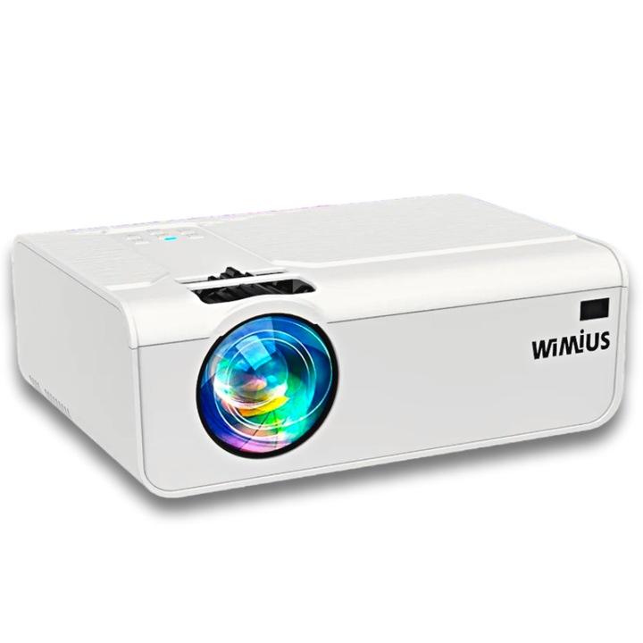 Видеопроектор Wimius, K2 WiFi, 5.0, Full HD 1080P, 6500 лумена, Съвместим със смартфон, PC, TV Stick, Chromecast, конзоли, PS4, PS5