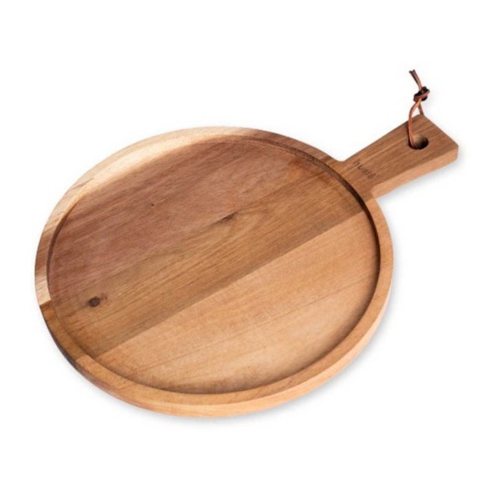 Tava pentru taiere sau servire, Hulsa, 30 cm, Maro