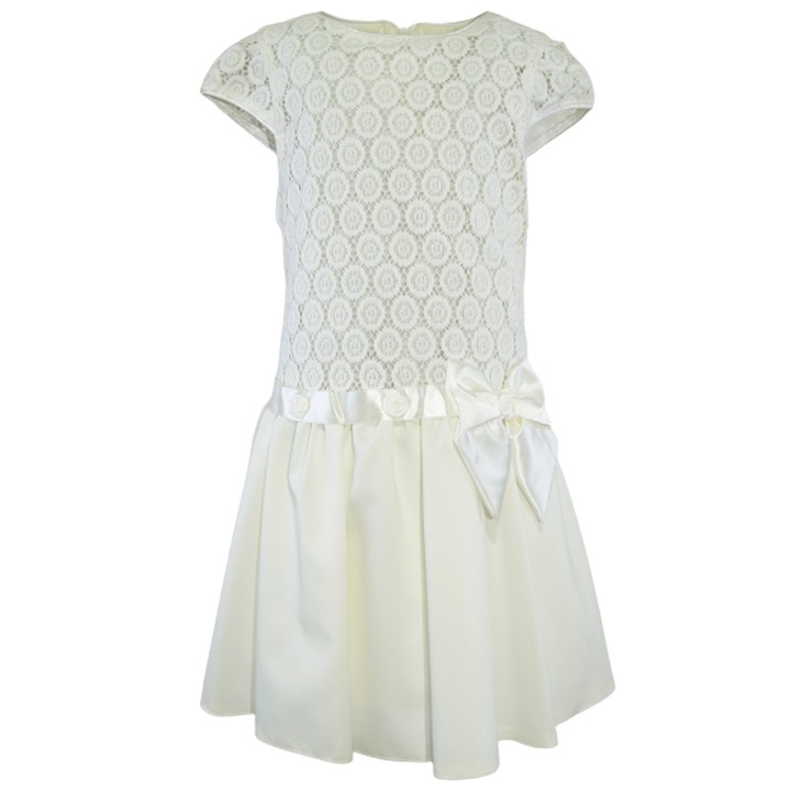 Rochie eleganta cu maneca scurta pentru fete Sarum SR2574, Crem 122 CM