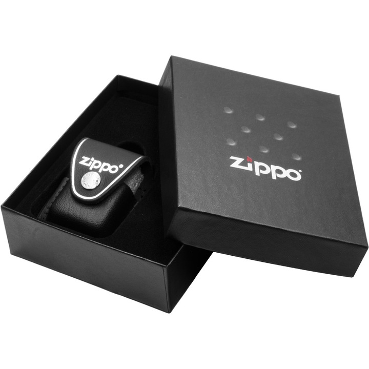 Set cadou cu bricheta si husa Cobra, Zippo, Galben/Negru