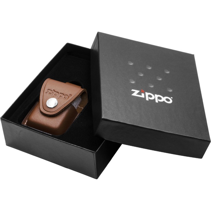 Set cadou cu bricheta si husa Elefant, Zippo, Galben/Maro