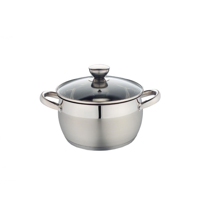 Oala din otel inoxidabil, Ramzi, 4L, 22cm, Argintiu