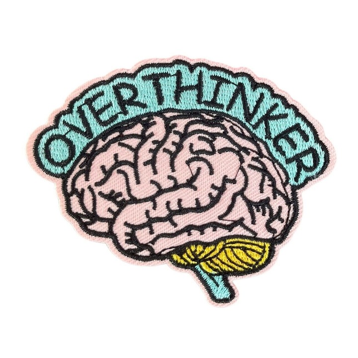 Overthinker hímzett textiltapasz 7,3x5,7 cm