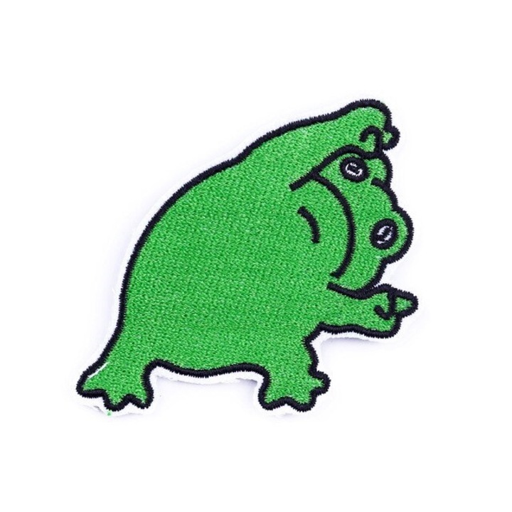 Hímzett textil tapasz Cute Frog Dancing 6,6x5,9 cm