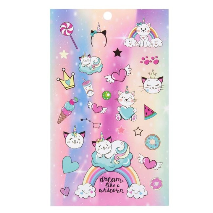 Album cu 150 de stickere adezive cu dimensiuni si modele diferite, My unicorn book, Pink