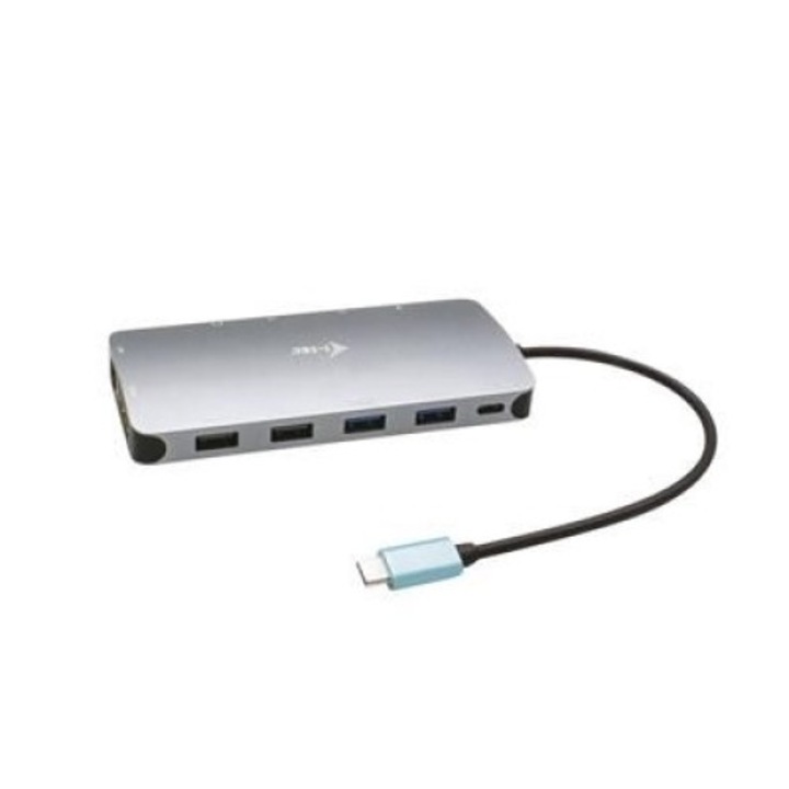 Хъб USB-C, i-Tec, 100 W, Сребрист