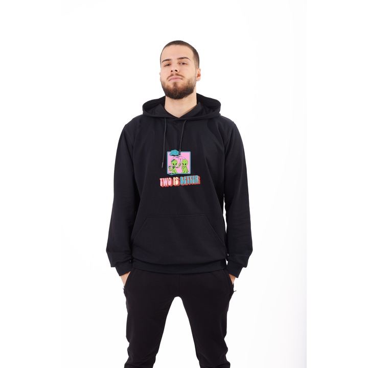 Hanorac model Alien, negru, M